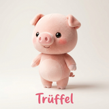 Trüffel — Schweinchen, aufrechtes Plüschtier mit hängenden Armen und Beinen